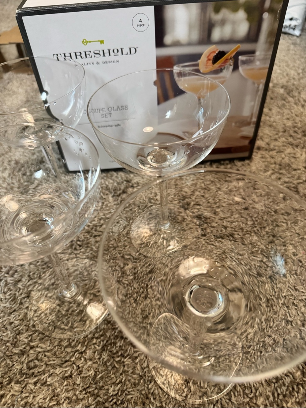 Clear Coupe Glasses Set - Crystal Clear Stemware